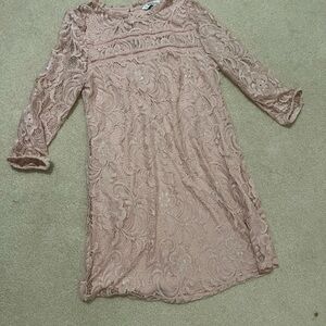 Lace Shift Dress in Blush Pink . Size S